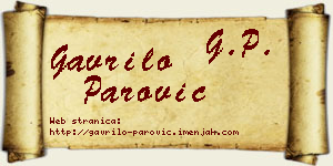 Gavrilo Parović vizit kartica